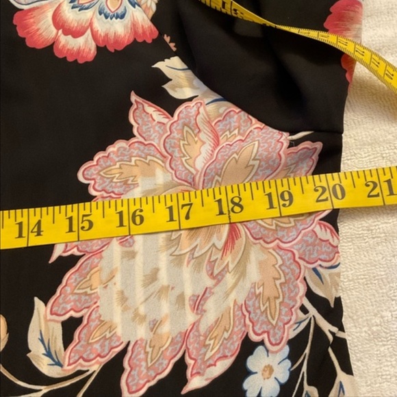 Chico's Reversible Long Sleeve Black Stripe Floral Button Up Blouse. - Picture 14 of 16